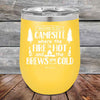 Welcome to our Campsite Where the Fire is HOT & Brews are COLD - Powder Coated Etched Tumbler