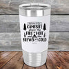 Welcome to our Campsite Where the Fire is HOT & Brews are COLD - Premium Silicone Wrapped Engraved Tumbler