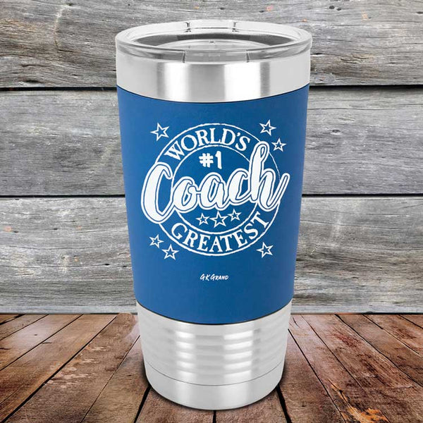 World's Greatest Coach - Premium Silicone Wrapped Engraved Tumbler