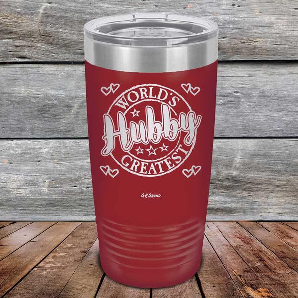 World's Greatest Hubby - Powder Coated Etched Tumbler - GK GRAND GIFTS