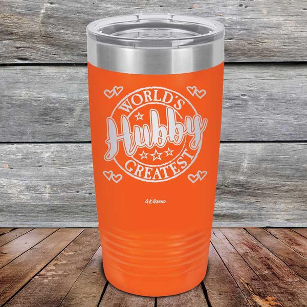 World's Greatest Hubby - Powder Coated Etched Tumbler - GK GRAND GIFTS