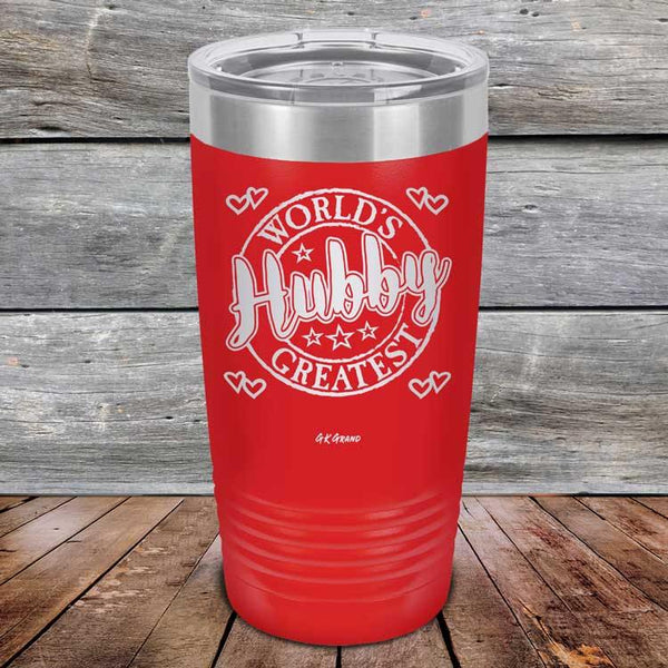 World's Greatest Hubby - Powder Coated Etched Tumbler - GK GRAND GIFTS