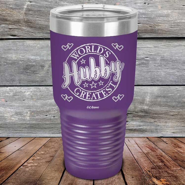 World's Greatest Hubby - Powder Coated Etched Tumbler - GK GRAND GIFTS