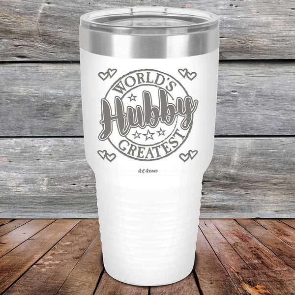 World's Greatest Hubby - Powder Coated Etched Tumbler - GK GRAND GIFTS