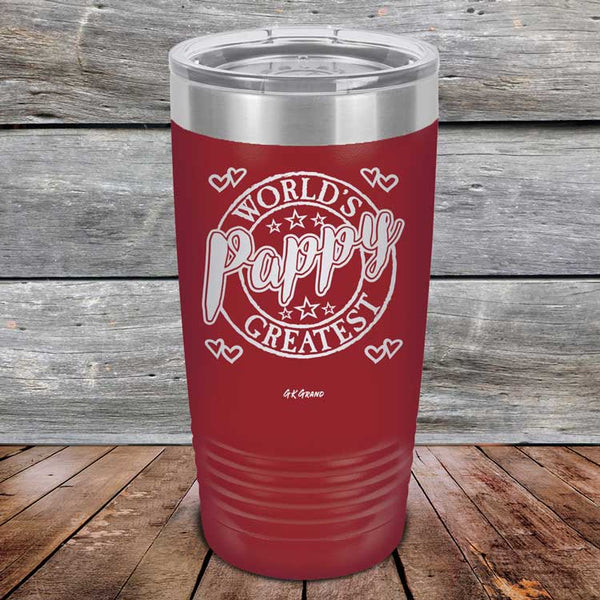 World's Greatest Pappy - Powder Coated Etched Tumbler