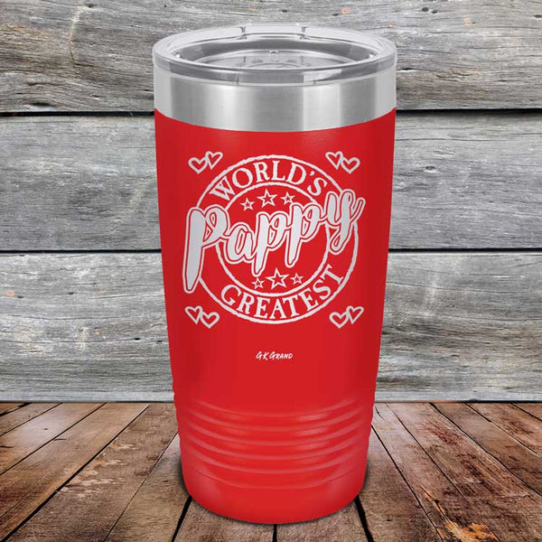 World's Greatest Pappy - Powder Coated Etched Tumbler