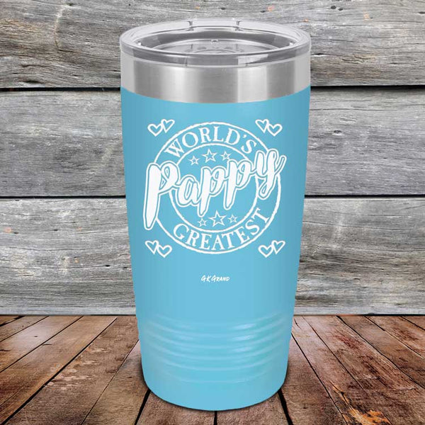 World's Greatest Pappy - Powder Coated Etched Tumbler