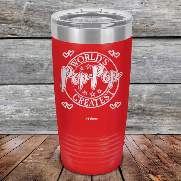 World's Greatest Pop-Pop - Powder Coated Etched Tumbler