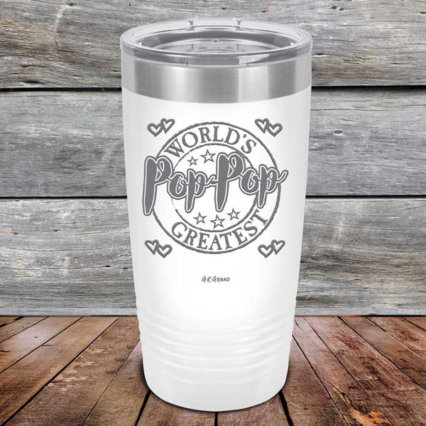 World's Greatest Pop-Pop - Powder Coated Etched Tumbler