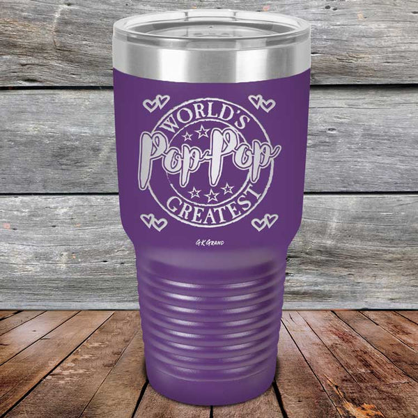 World's Greatest Pop-Pop - Powder Coated Etched Tumbler