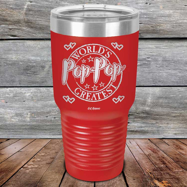 World's Greatest Pop-Pop - Powder Coated Etched Tumbler