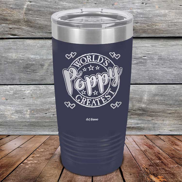 World's Greatest Poppy - Powder Coated Etched Tumbler