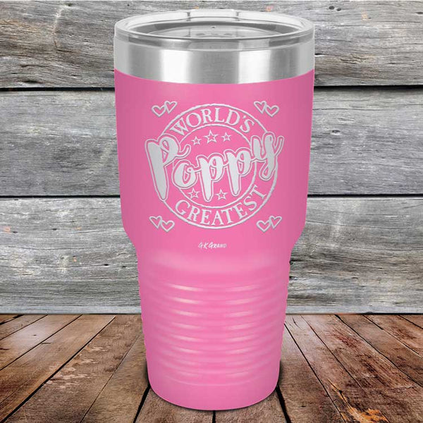 World's Greatest Poppy - Powder Coated Etched Tumbler