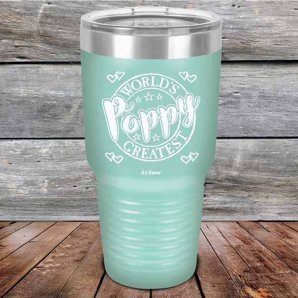 World's Greatest Poppy - Powder Coated Etched Tumbler