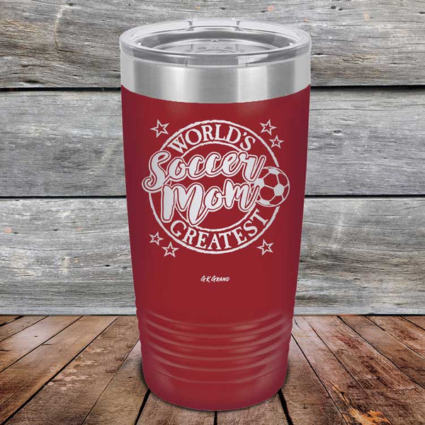 World's Greatest Soccer Mom - Powder Coated Etched Tumbler