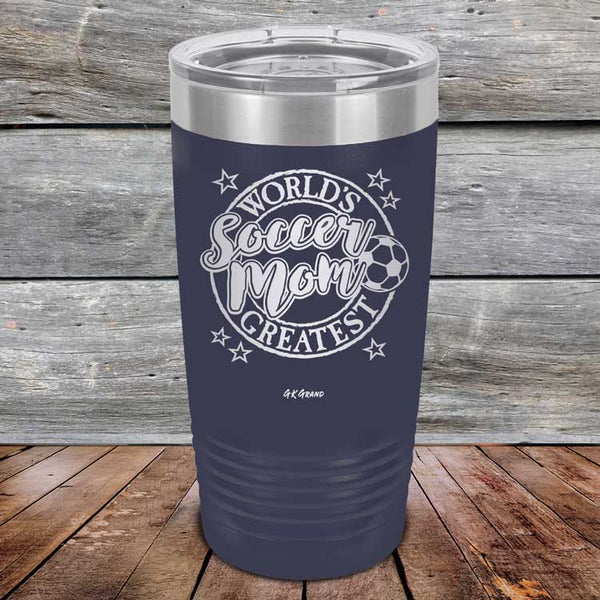 World's Greatest Soccer Mom - Powder Coated Etched Tumbler