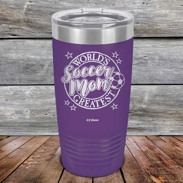 World's Greatest Soccer Mom - Powder Coated Etched Tumbler