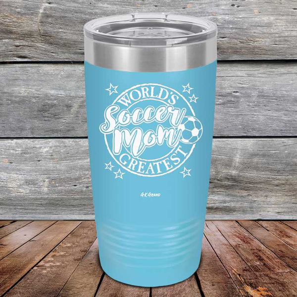 World's Greatest Soccer Mom - Powder Coated Etched Tumbler