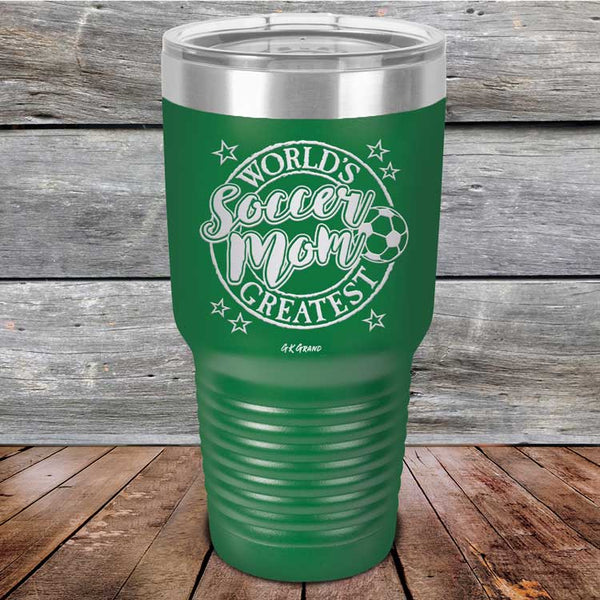 World's Greatest Soccer Mom - Powder Coated Etched Tumbler