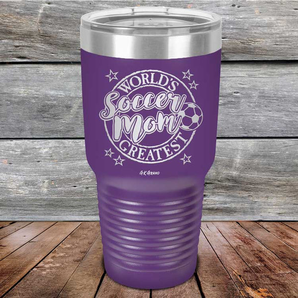 World's Greatest Soccer Mom - Powder Coated Etched Tumbler