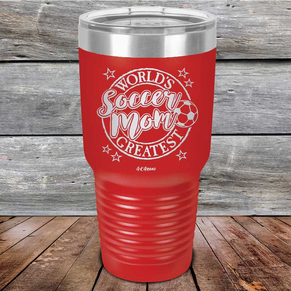 World's Greatest Soccer Mom - Powder Coated Etched Tumbler