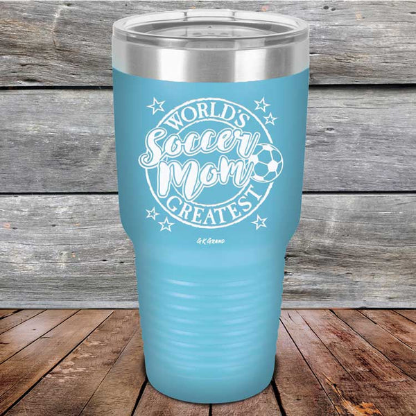 World's Greatest Soccer Mom - Powder Coated Etched Tumbler