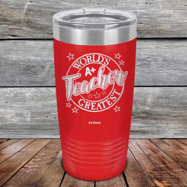 World's Greatest Teacher - Powder Coated Etched Tumbler