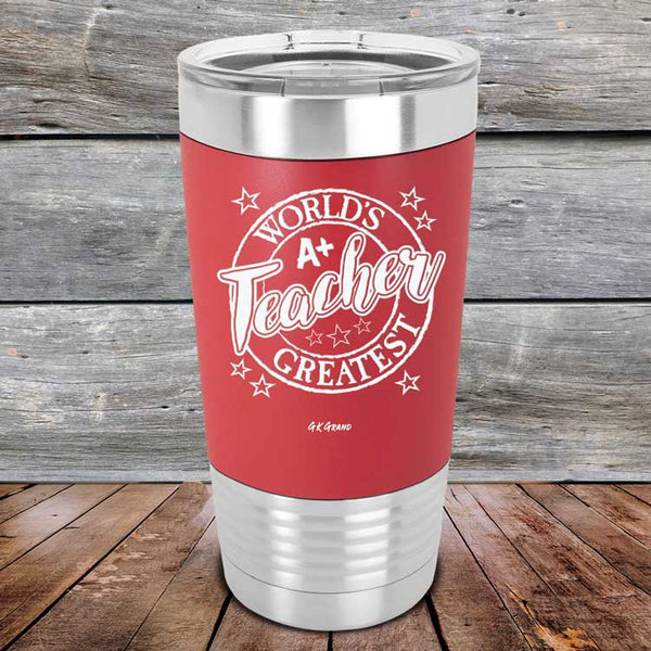 World's Greatest Teacher - Premium Silicone Wrapped Engraved Tumbler