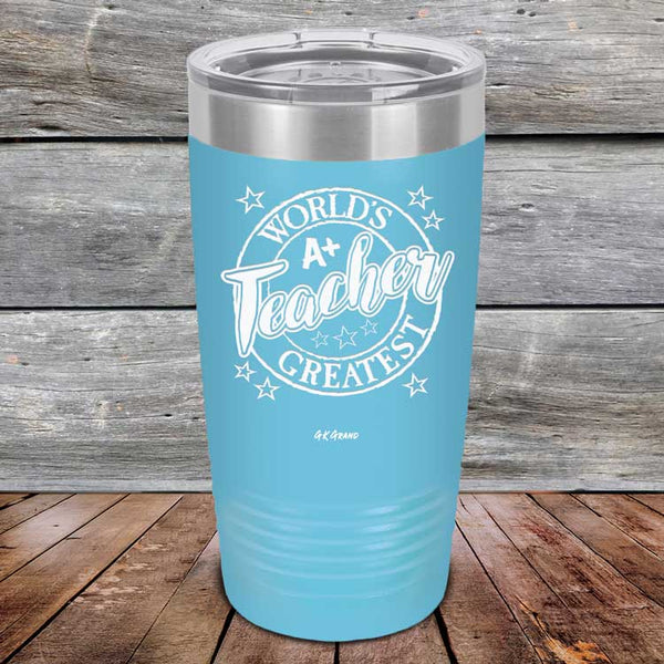 World's Greatest Teacher - Powder Coated Etched Tumbler