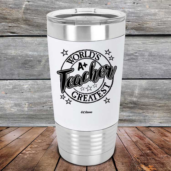 World's Greatest Teacher - Premium Silicone Wrapped Engraved Tumbler