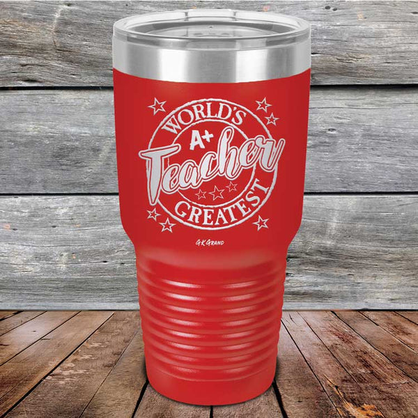 World's Greatest Teacher - Powder Coated Etched Tumbler